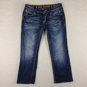 Rock Revival‎ Jeans Womens 29 Blue Charlotte Capri Dark Wash Denim